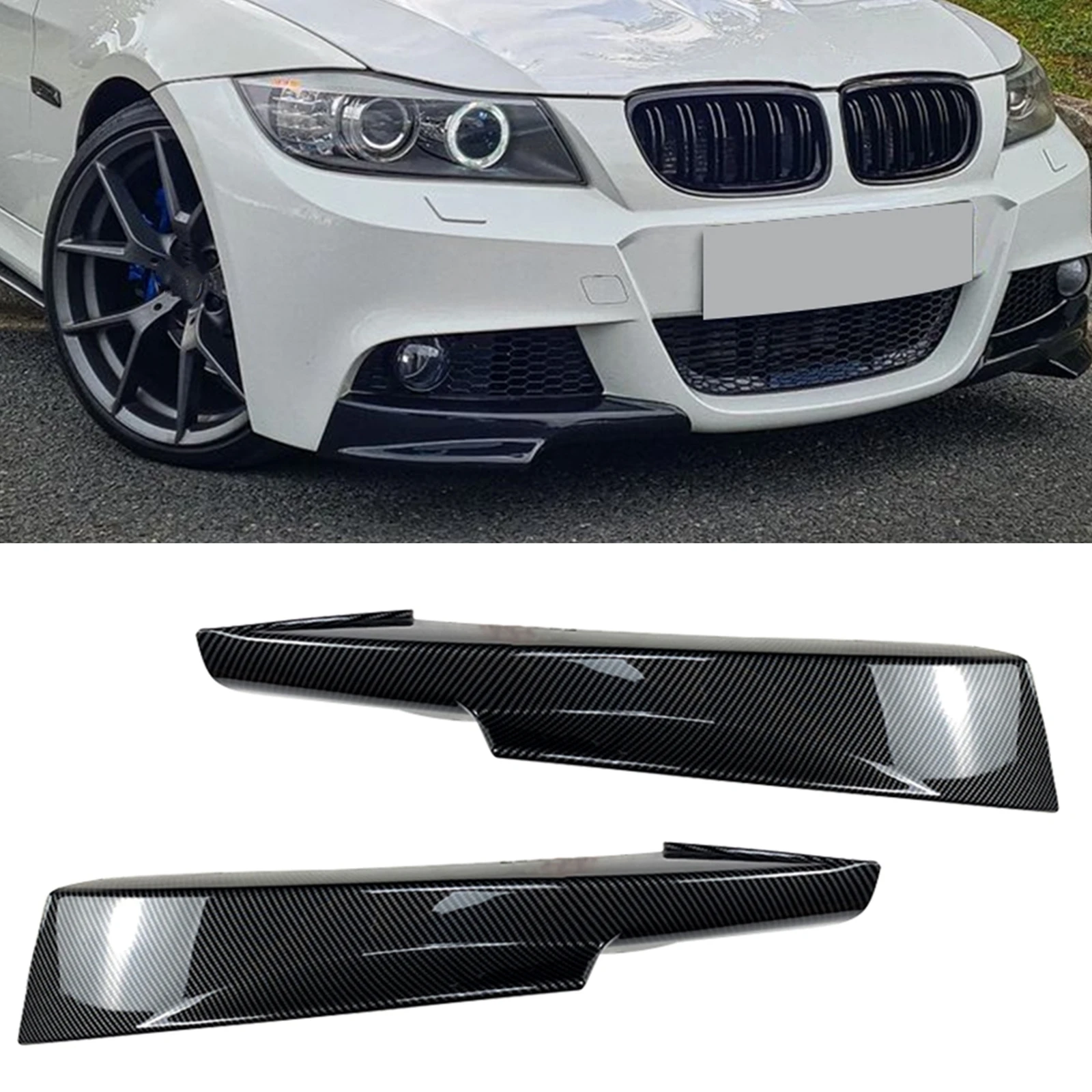 

For BMW 3 Series E90 E91 320i 330i M-Tech LCI 2005-2012 325I 328i Front Bumper Side Splitter Cover Fog Lamp Air Vent Spoiler Lip