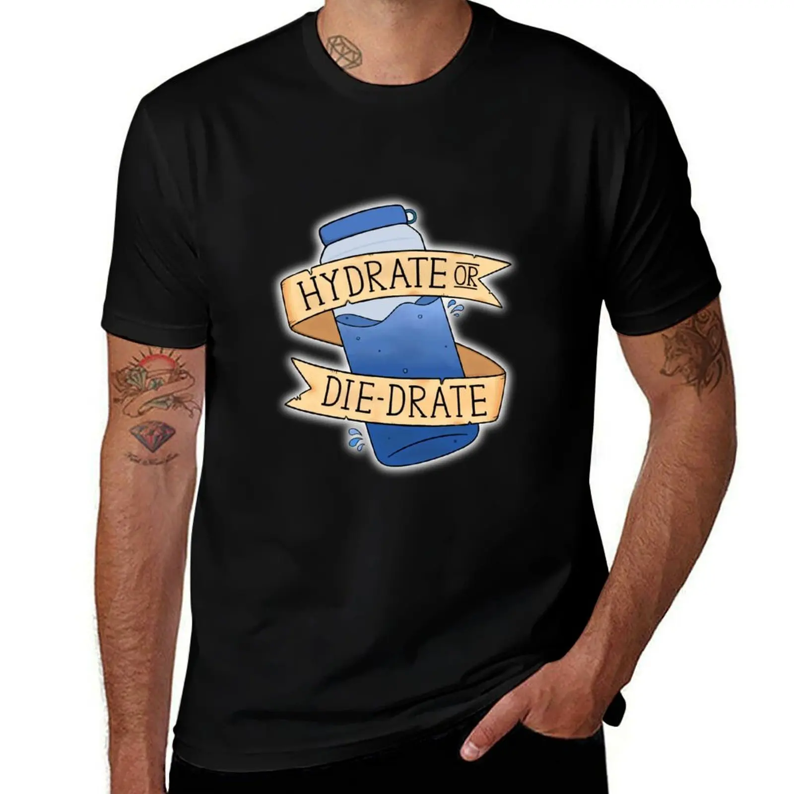 Hydrate or Diedrate T-Shirt Casual Light Summer Short Sleeve Top T-Shirt