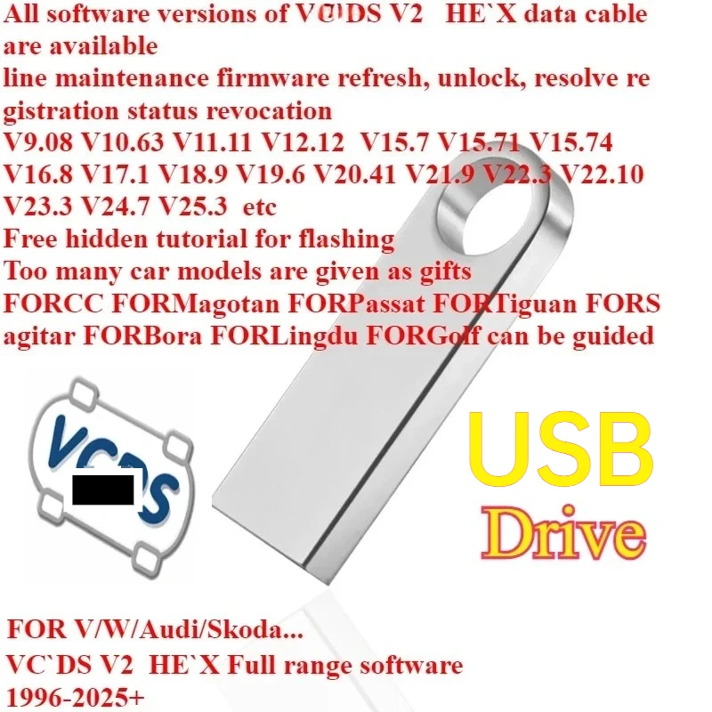 Super Real V2 VagCom Diagnostic Tool Unlimited VINS HEX Interface V15.7V18.9V19.6V25.3 etc Free Hidden Tutorial 1996-2025+ OBD2
