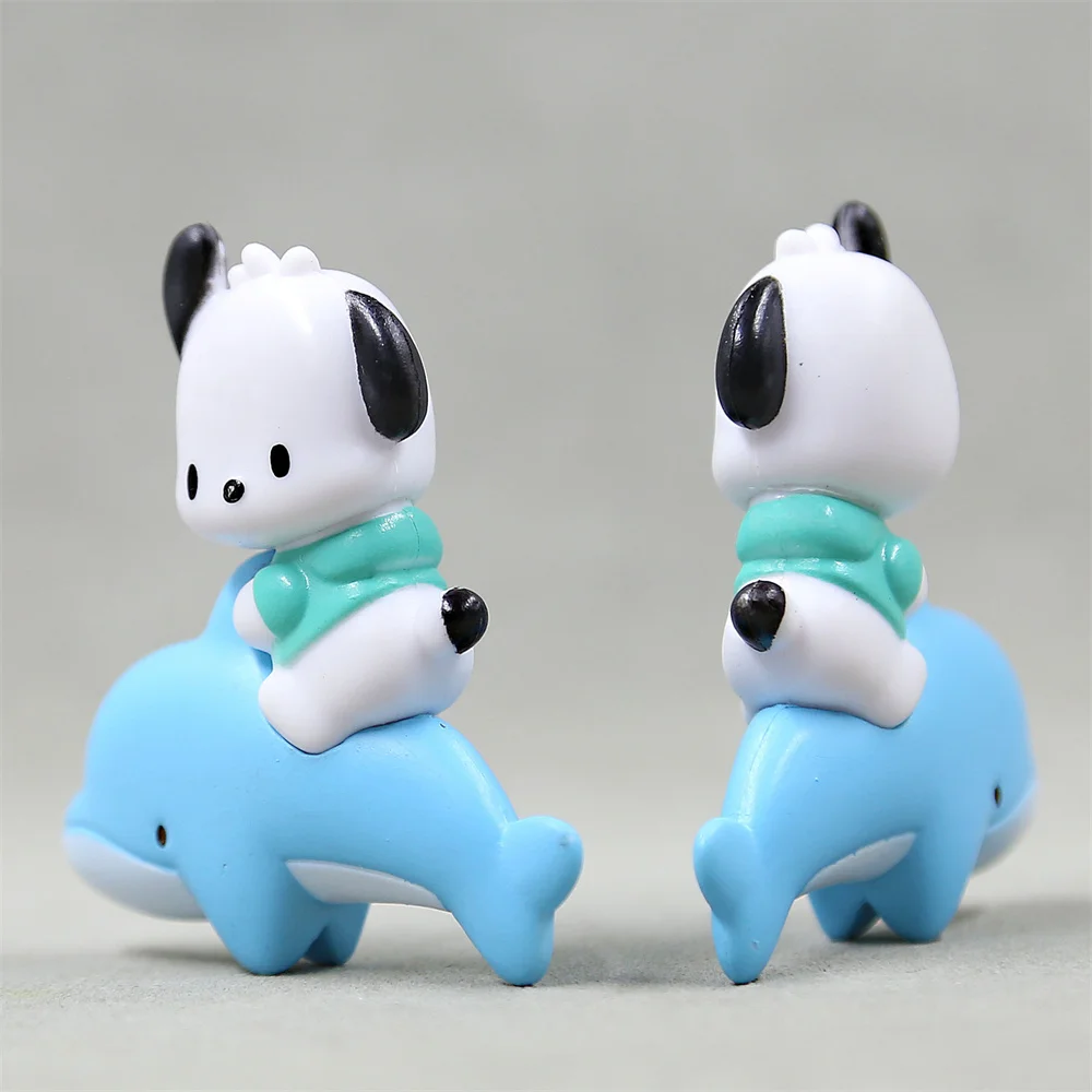 Sanurgente-Figurines d\'action Pochacco pour enfants, décoration de gâteau Kawaii, modèle de dessin animé, ornement, jouets mignons, cadeaux de Noël