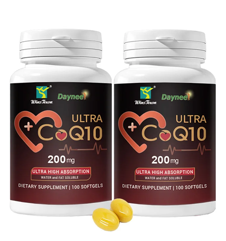 2 Bottle Ultra High Absorption Coenzyme Q10 Capsules 200mg For Antioxidant Heart Health And Cellular Energy - 100 Softgels