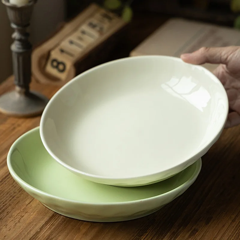 

Тарілка кремового цвета, однотонная посуда, высококачественная посуда, глубокая тарелка, посуда для ресторана, тарелка для макарон