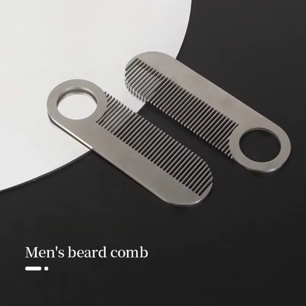 

Stainless Steel Men's Beard Comb Mini Portable Oil Head Comb Hair Comb Silver Pocket Size Mustache Care Shaping Tools for Barber