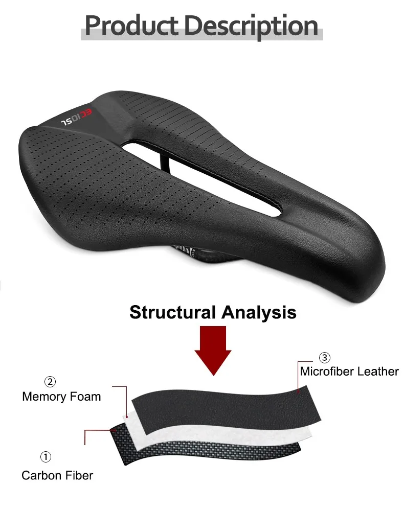 Sitero Expert Body Geometry Rennrad Triathlon TT Multisport Fahrrad Sattel Carbon Sattel – Detail 17