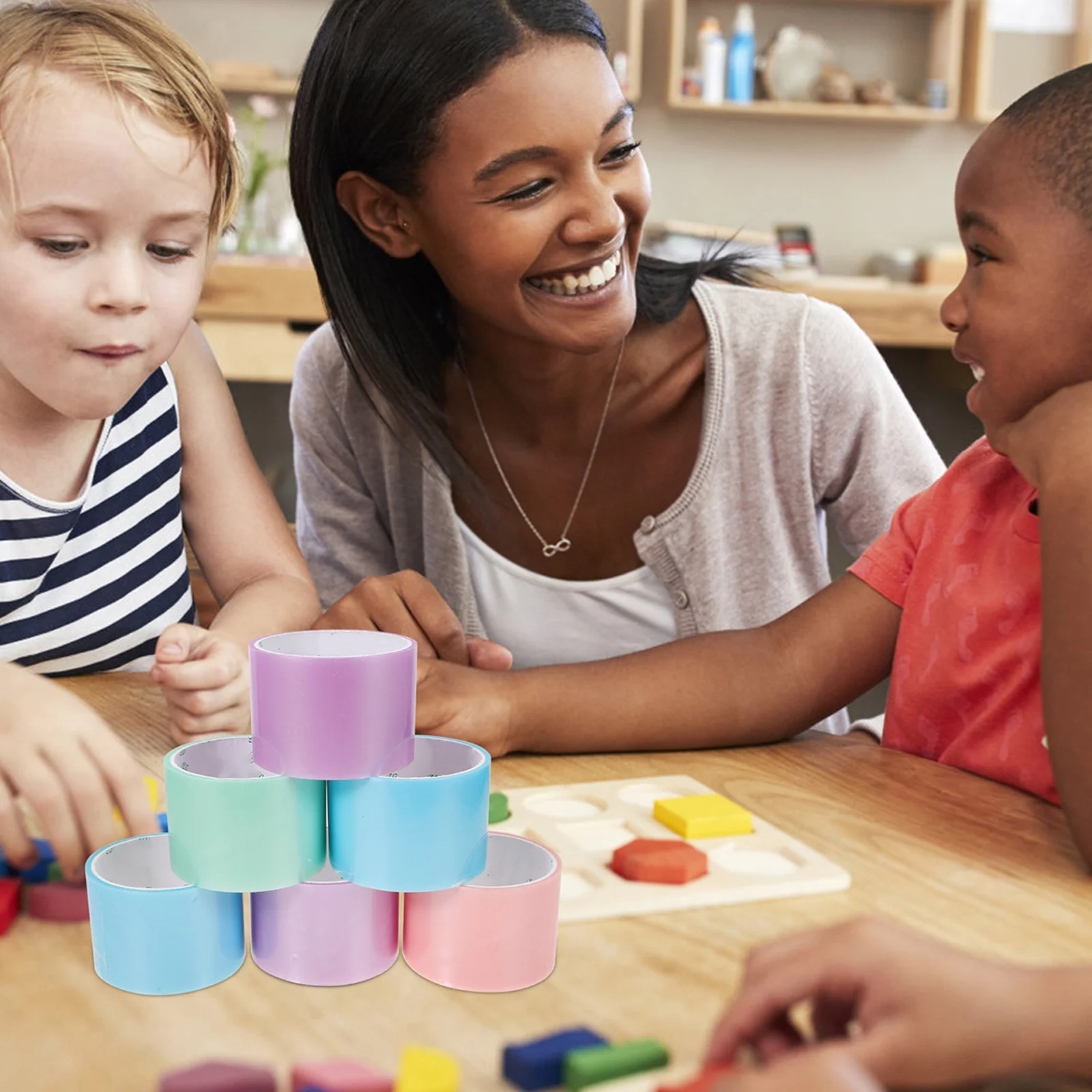 6 rolos de fita adesiva bola fitas adesivas coloridas diy artesanato para crianças alívio do estresse descompressão fidget durável suave forte