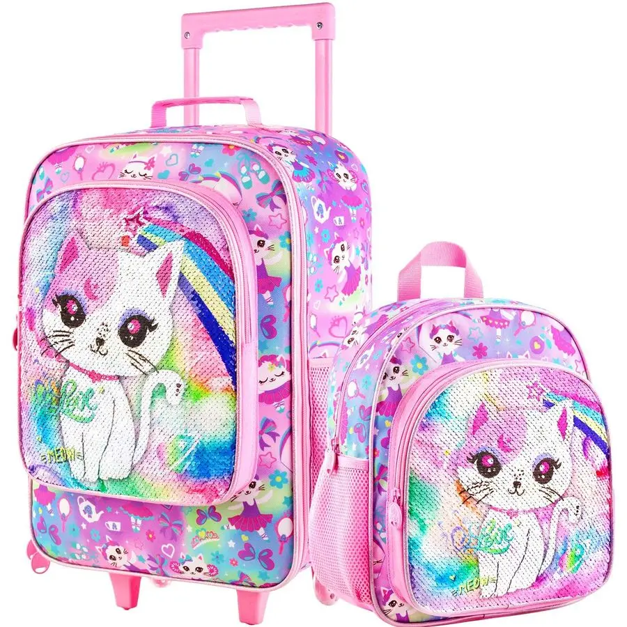 

Luggage for Boys Girls, Cute Rolling Wheels Suitcase for Toddler, Children Travel Carry on Suitcase