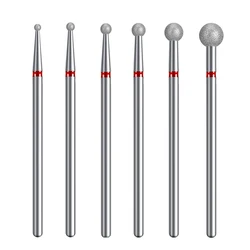 6pcs/set Ball Diamond Nail Drill Bits Fine Grit Rotary Cuticle Clean Burr Manicure Bit Drill Machine Accessories