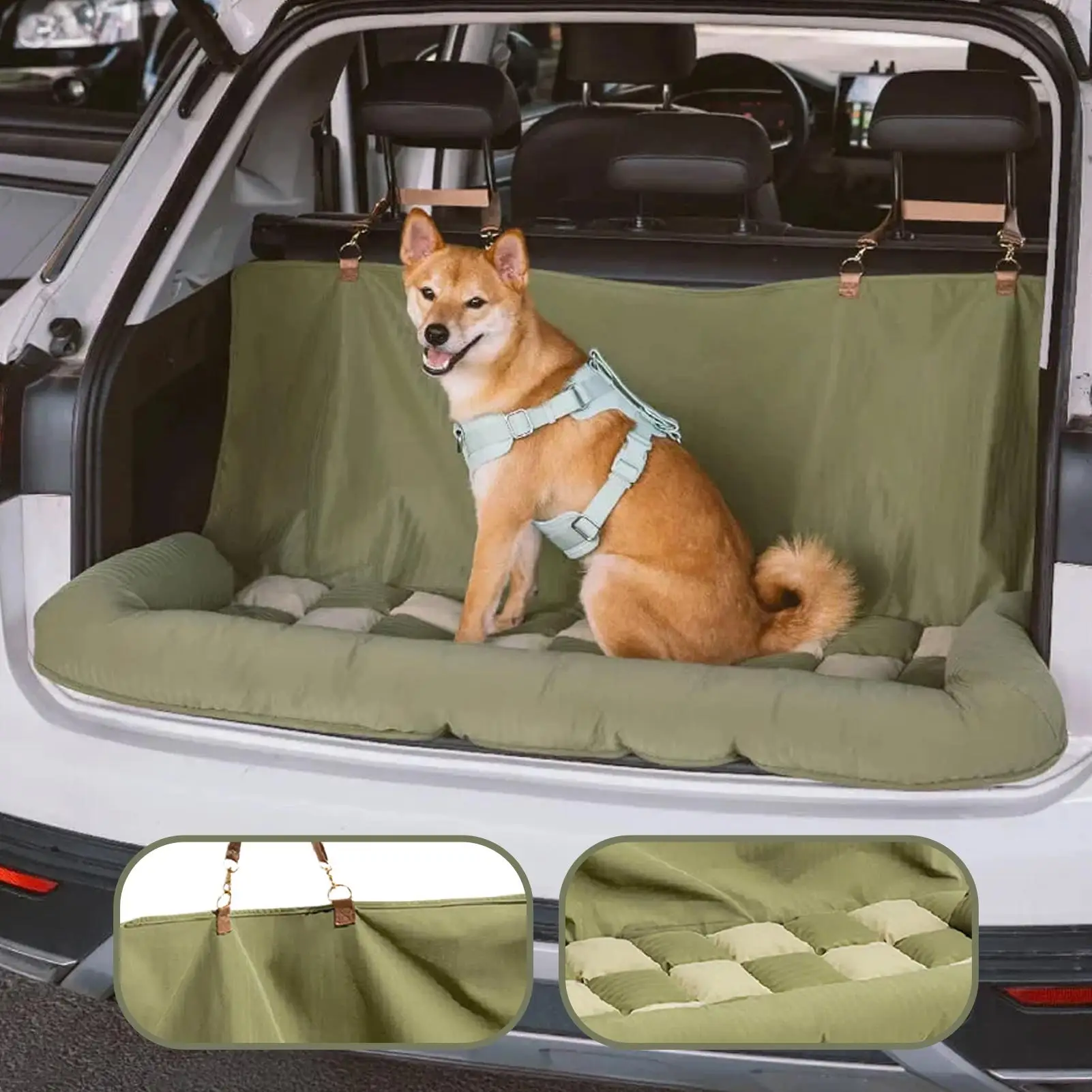 

Dog Car Seat Foldable Pet Automotive Backseat Cushion Mat Car Back Seat Dog Cushion For Trailer RV Truck Sedan Pickup