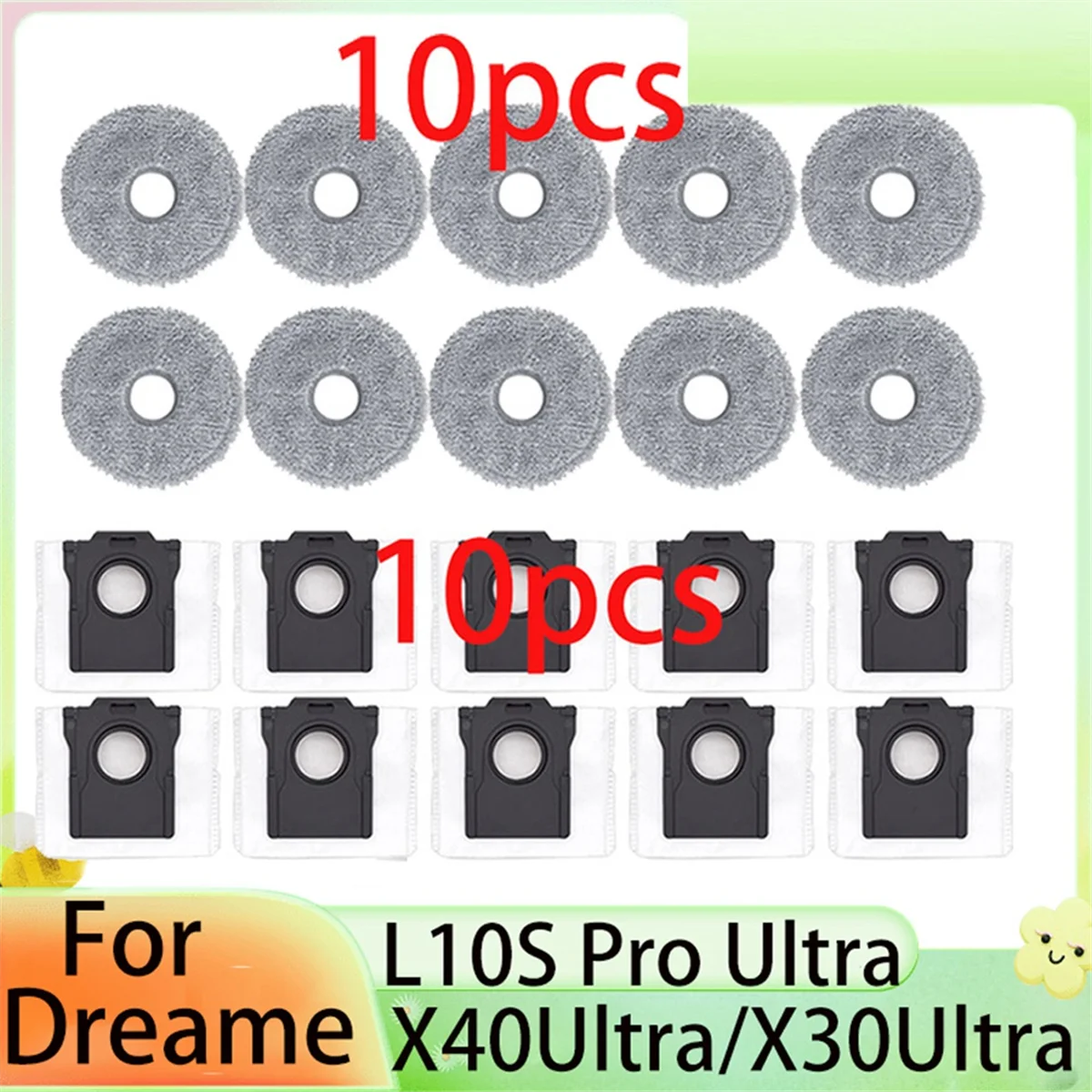B25B 20 قطعة ممسحة الملابس أكياس الغبار ل Dreame X40 Ultra X30 Ultra L40 Ultra ل Dreame L10s Pro Ultra جهاز آلي لتنظيف الأتربة أجزاء