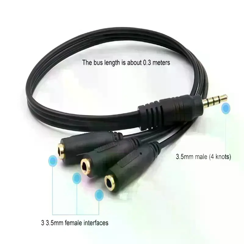 3.5mm 3 Way Port Aux Multi Headphone Earphone Audio Splitter Adapter 3.5mm Jack HUB Splitter Audio Cable 1 Male to 3 Female
