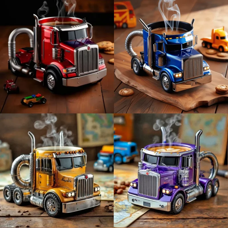 

Handmade Semi-trailer Head Coffee Mug Stainless Steel Resin Mug Men's Coffee Mug Coffee Lover's Gift Suitable For Home Bar