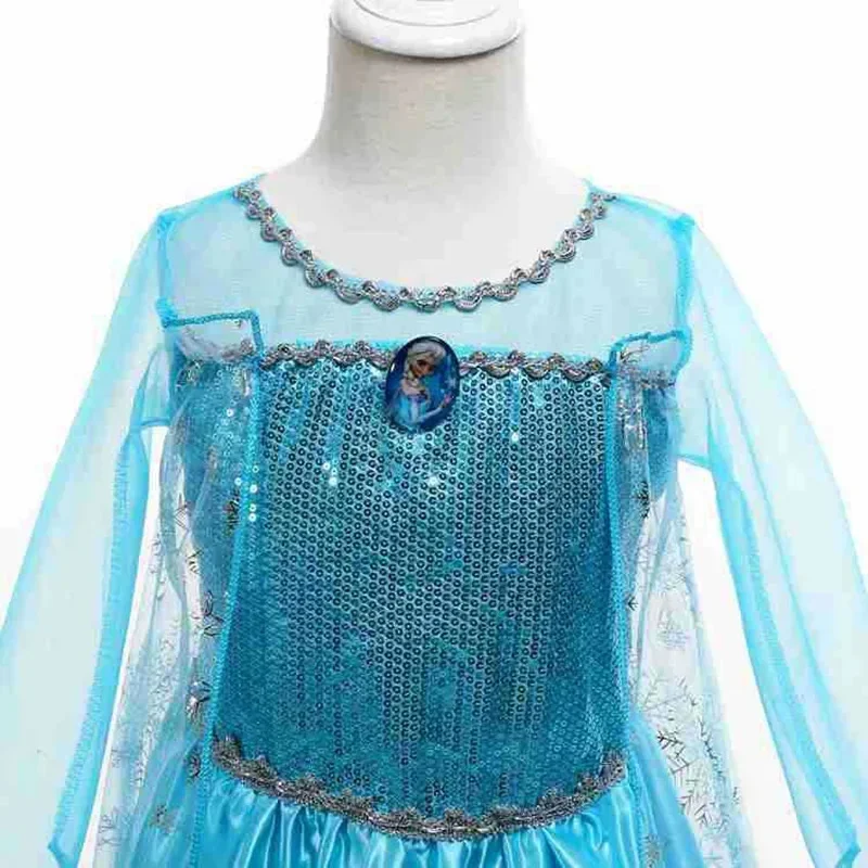 Rainha da neve Elsa Vestido para meninas, Vestidos de princesa para crianças, Halloween, Carnaval, Páscoa, Aniversário, Traje