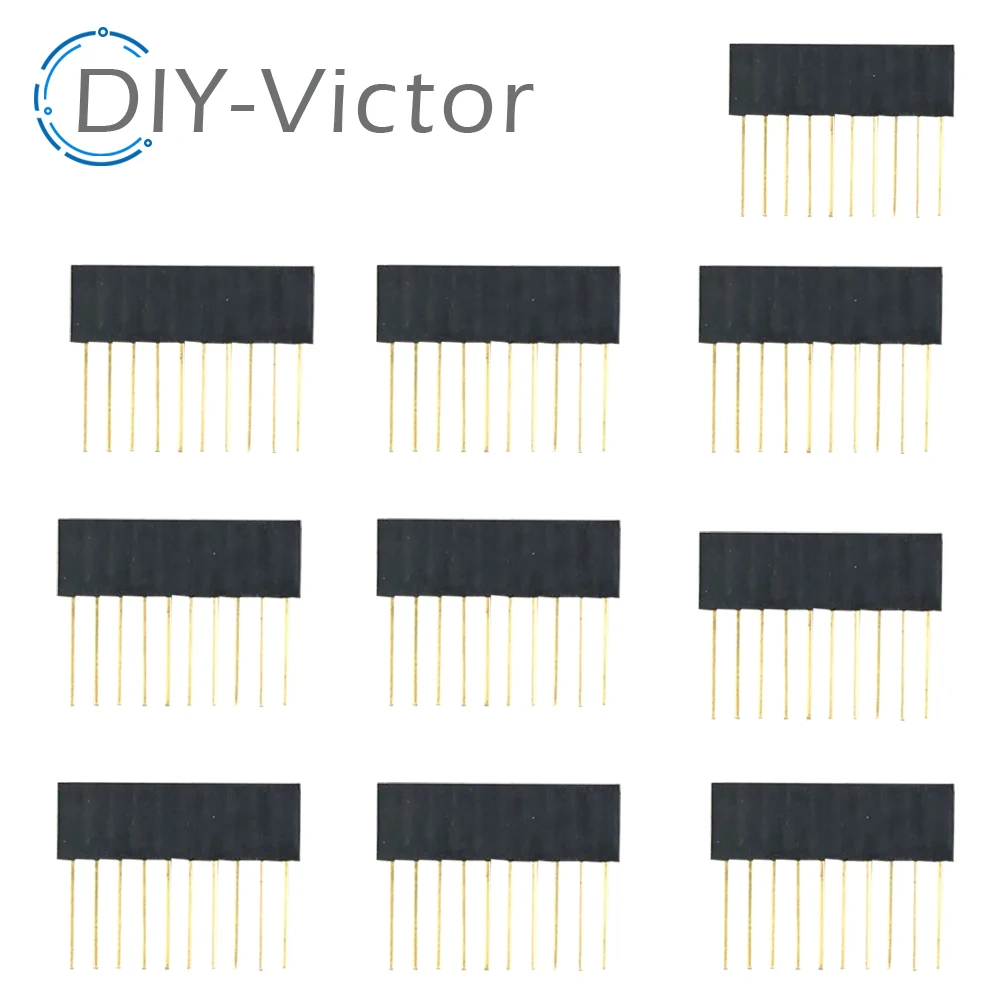 10pcs 1X6/8/10/15 Pin 2.54MM Stackable Long Legs 10MM Femal Header Socket PCB Connector 6P 8P 10P For Arduino Shield