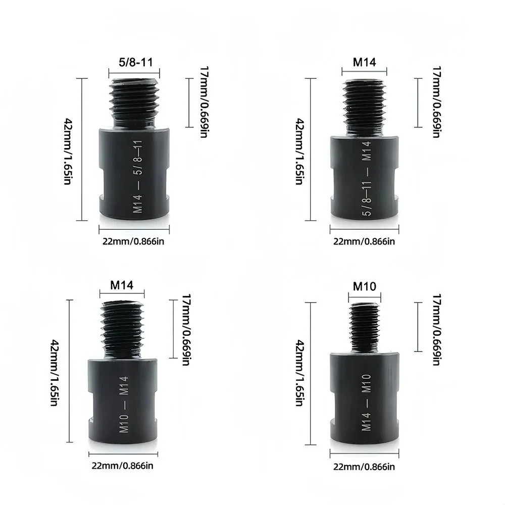 M 14 To M 10 Angle Grinder Adapter 5/8-11 Thread Multi-purpose Grinder Conversion Adapter Adaptive Shaft Polished Surface