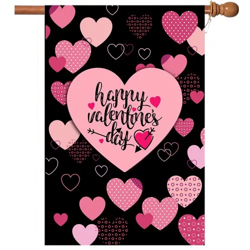 Valentine Flag, Double Sided Valentine's Day Garden Flag Red Love 28 x 40 Inch UUI GGX