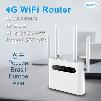 실내 무선 모뎀 핫스팟 동글, 4G SIM 카드 와이파이 라우터, 4G LTE CPE 300m CAT4 32 와이파이 사용자, RJ45 WAN LAN