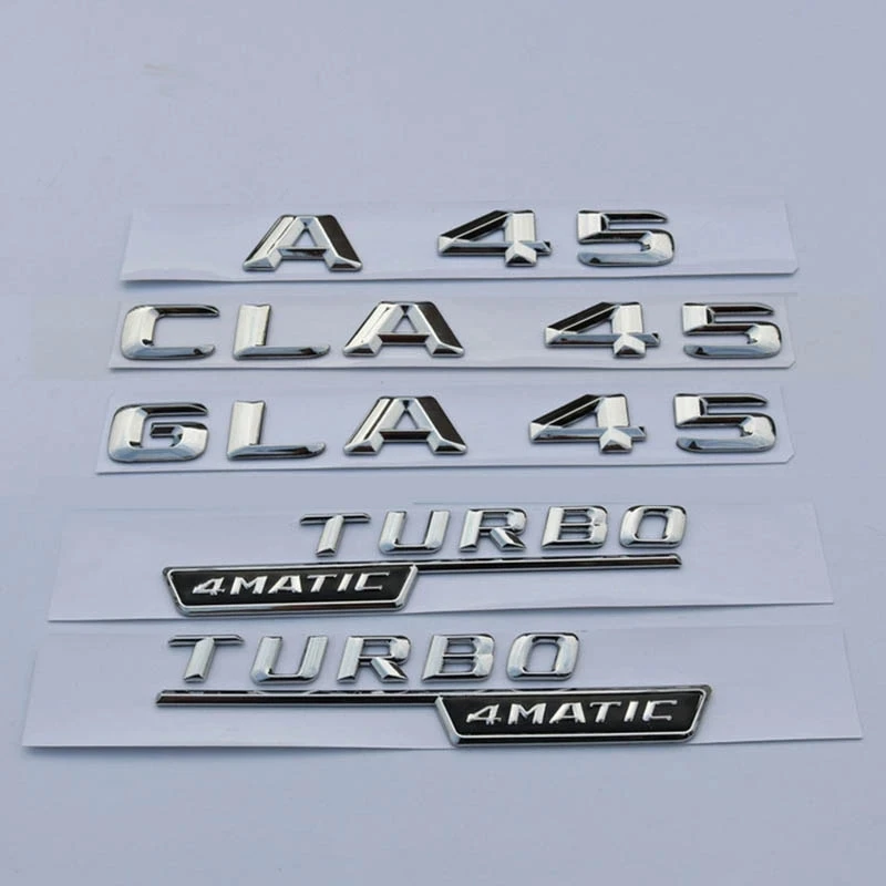 

3D ABS значок для багажника автомобиля с буквой A GLA CLA 45 Turbo 4matic Эмблема Для Mercedes AMG A45 W176 GLA45 X156 CLA45 C117 автомобильные аксессуары