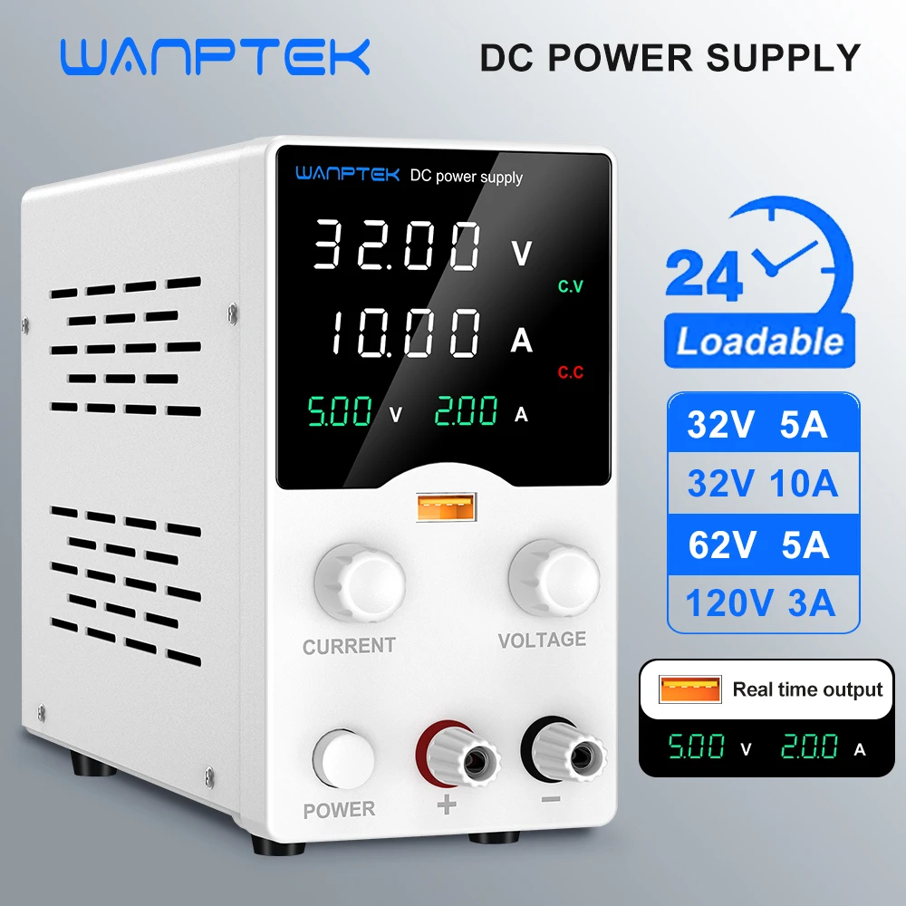Wanptek مختبر تيار مستمر امدادات الطاقة قابل للتعديل 30 فولت 5A 30 فولت 10A 60 فولت 5A 120 فولت 3A مع USB الناتج عرض التيار المتناوب 220 فولت مقاعد البدلاء امدادات الطاقة