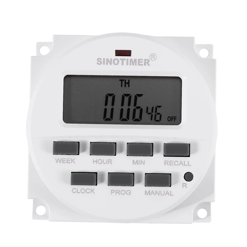 Sinotimer Tm618h-2 220V Ac Digital Time Switch Output Voltage 220V 7 Day Weekly Programmable Timer Switch For Lights Application