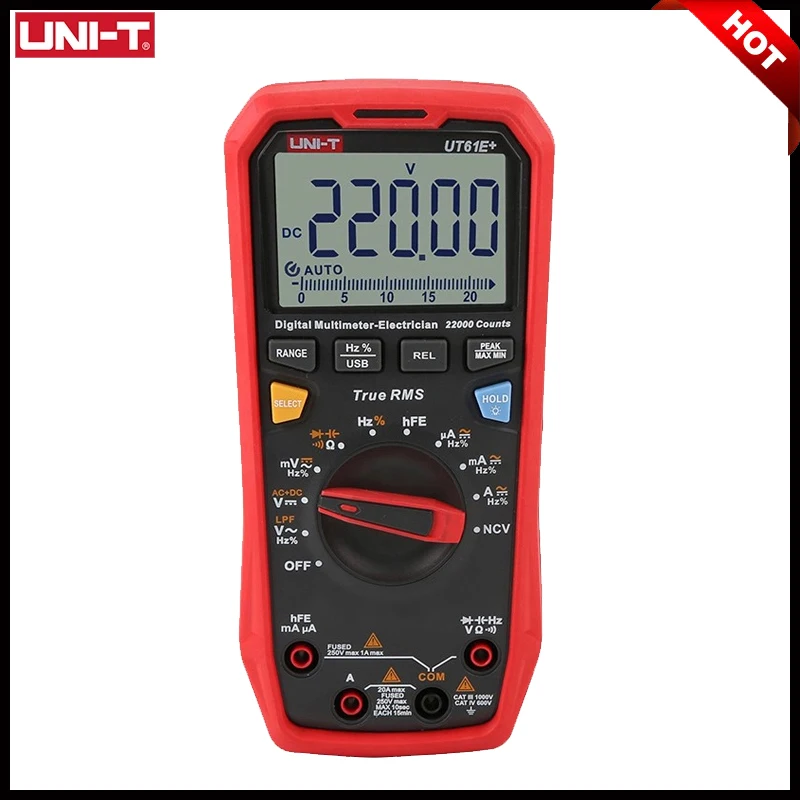 UNI-T UT61B UT61D UT61E Plus Multimeter Analog Digital Electrical Tester 22000 Counts Ammeter Voltmeter Professional Multi Meter