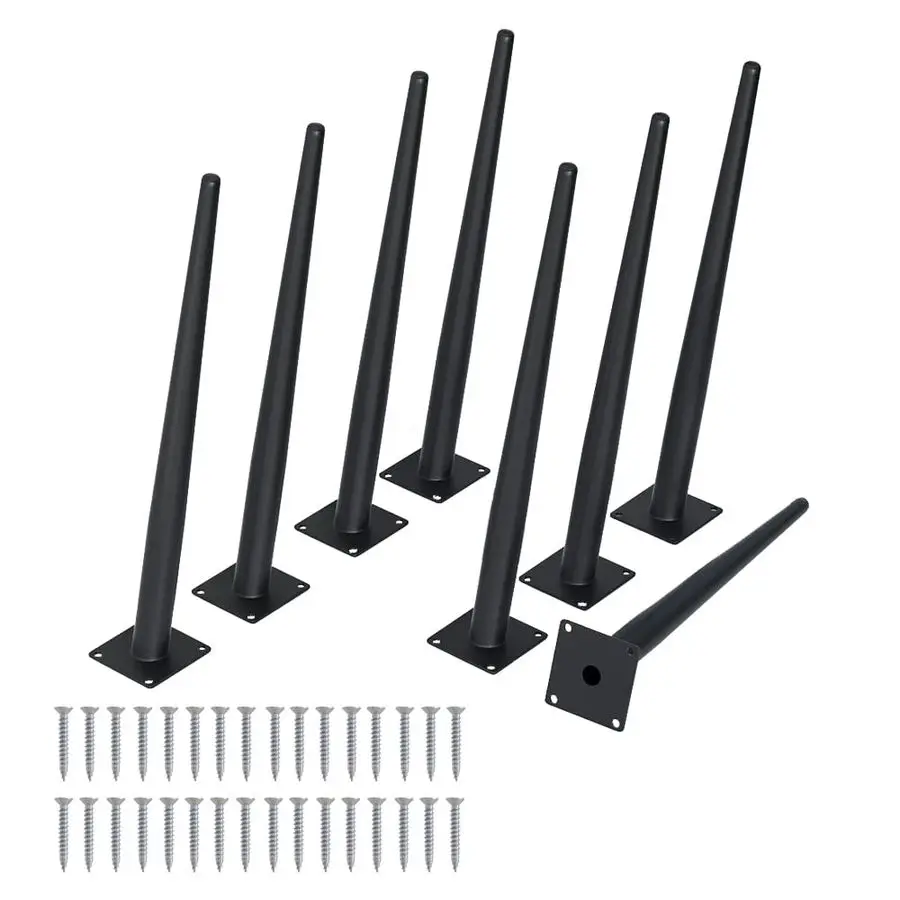 

16-дюймовые матовые черные конические угловые ножки для мебели, металлические современные ножки середины века, комплект сверхпрочных наклонных ножек-стойки для Cou