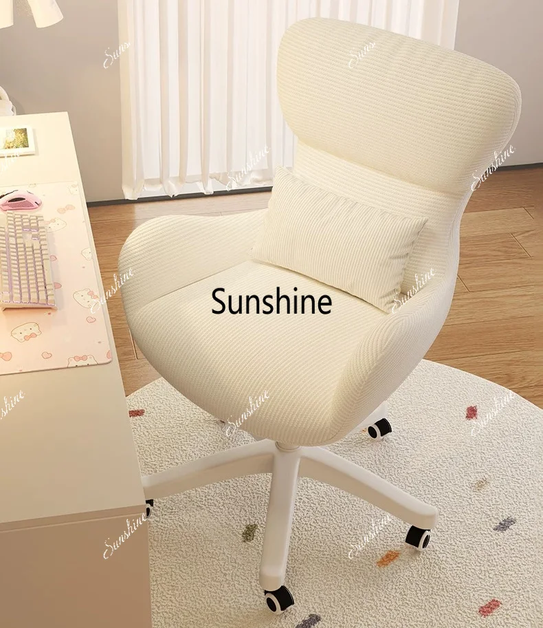 Cream wind rotating makeup stool bedroom high backrest dressing stool