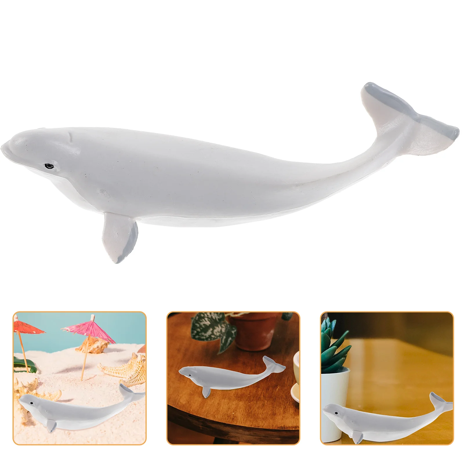 Jouet modèle de petite baleine béluga, jouets pour enfants, figurine animale en plastique réaliste