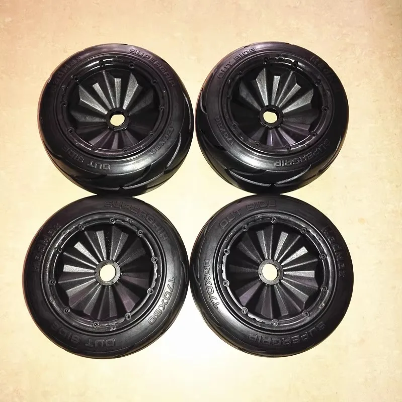 Madmax Baja 5B ด้านหน้าและด้านหลัง Slicks ยางคุณภาพสูง Baja Slicks ยาง Enclosed สําหรับ 1/5 HPI Baja 5B ROFUN KM