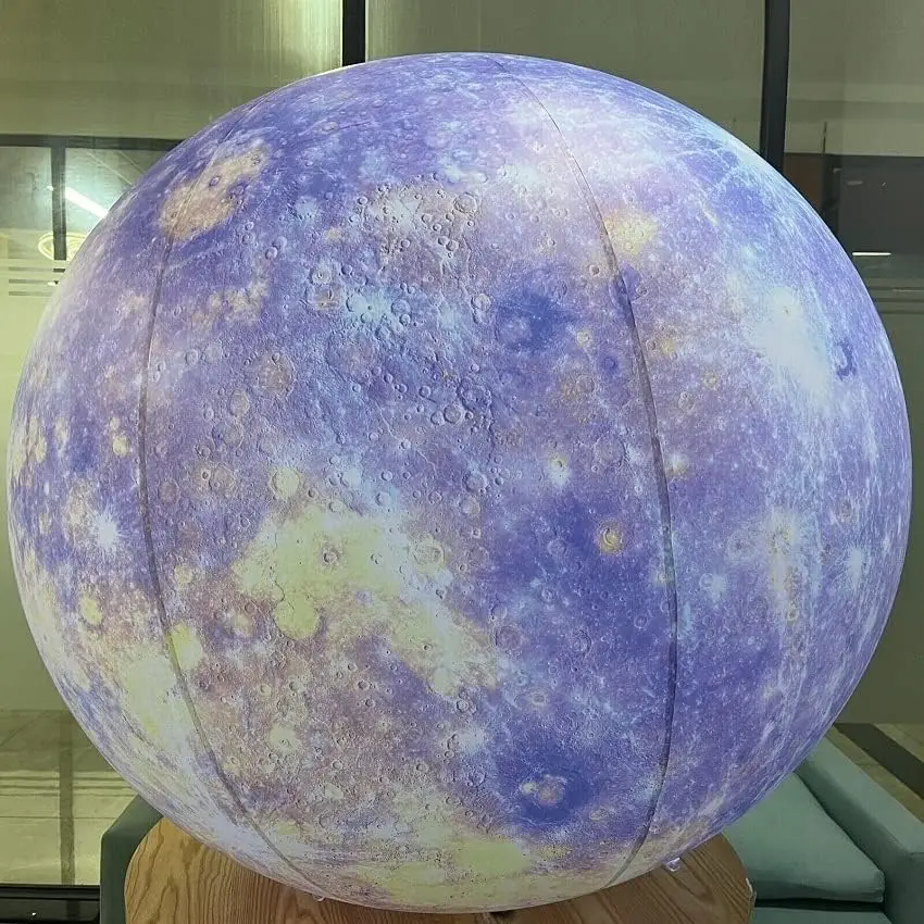 Inflatable Moon earth Satellite Model with LED pvc Air-tight Hanging Inflatable Planet Solar System Balloon for Decoration