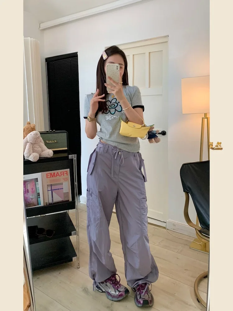 

Zhen Chun Hua Er High-End Mountain Series Lightweight ket Work Pants Summer Glossy Loose Slimming Cuffed Casual Long Trousers