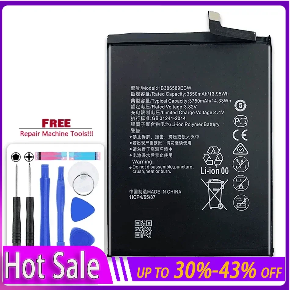 3750mAh HB386589ECW Battery For Huawei P10 PLUS/for Honor 8X/JSN-AL00/JSN-LX1/JSN-LX2/JSN-L21/JSN-L22/JSN-L23