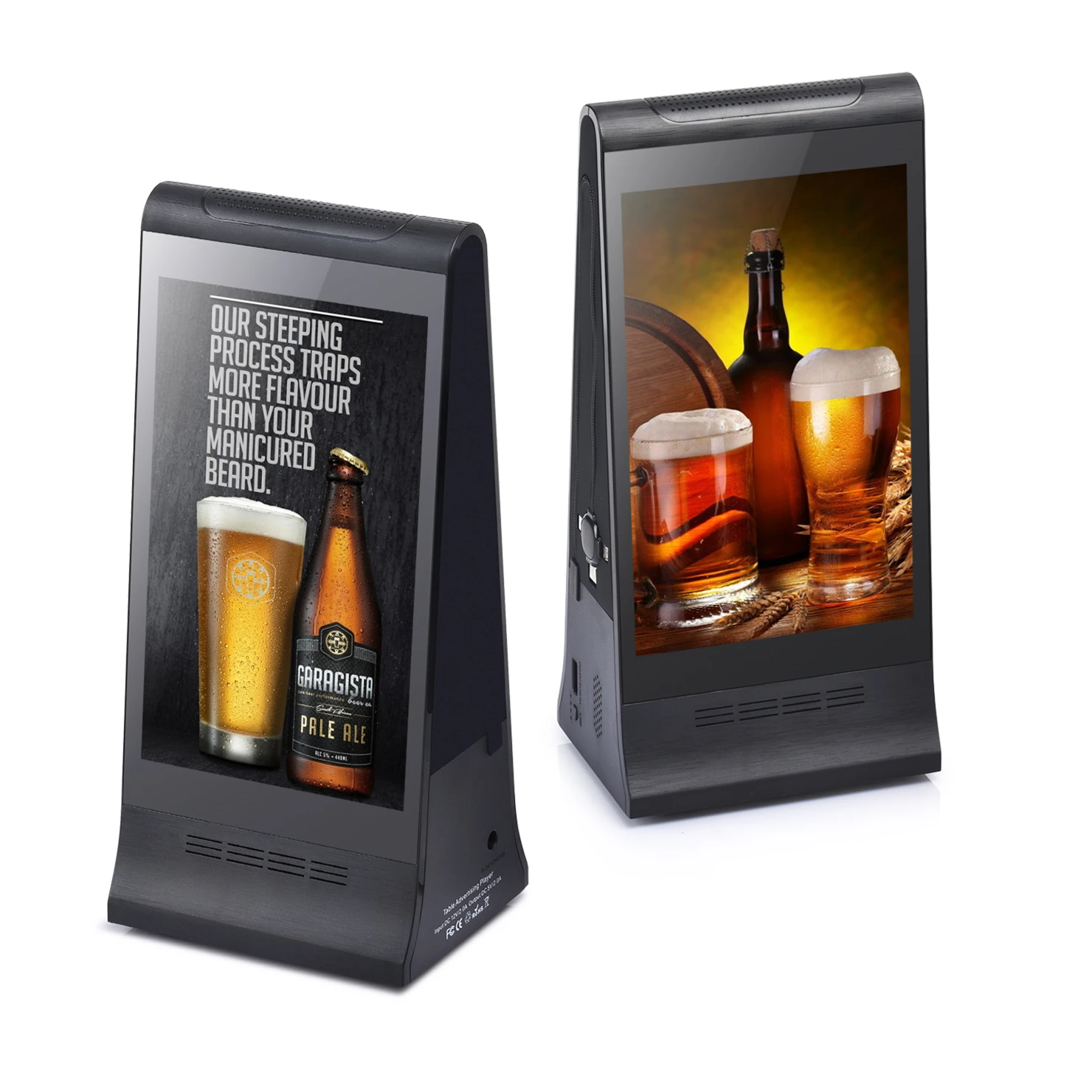 

Mobile Advertising Double Lcd 7 Inch Android Wifi Charging Station 23200mah For Multiple Devices Digital Menu Power Bank