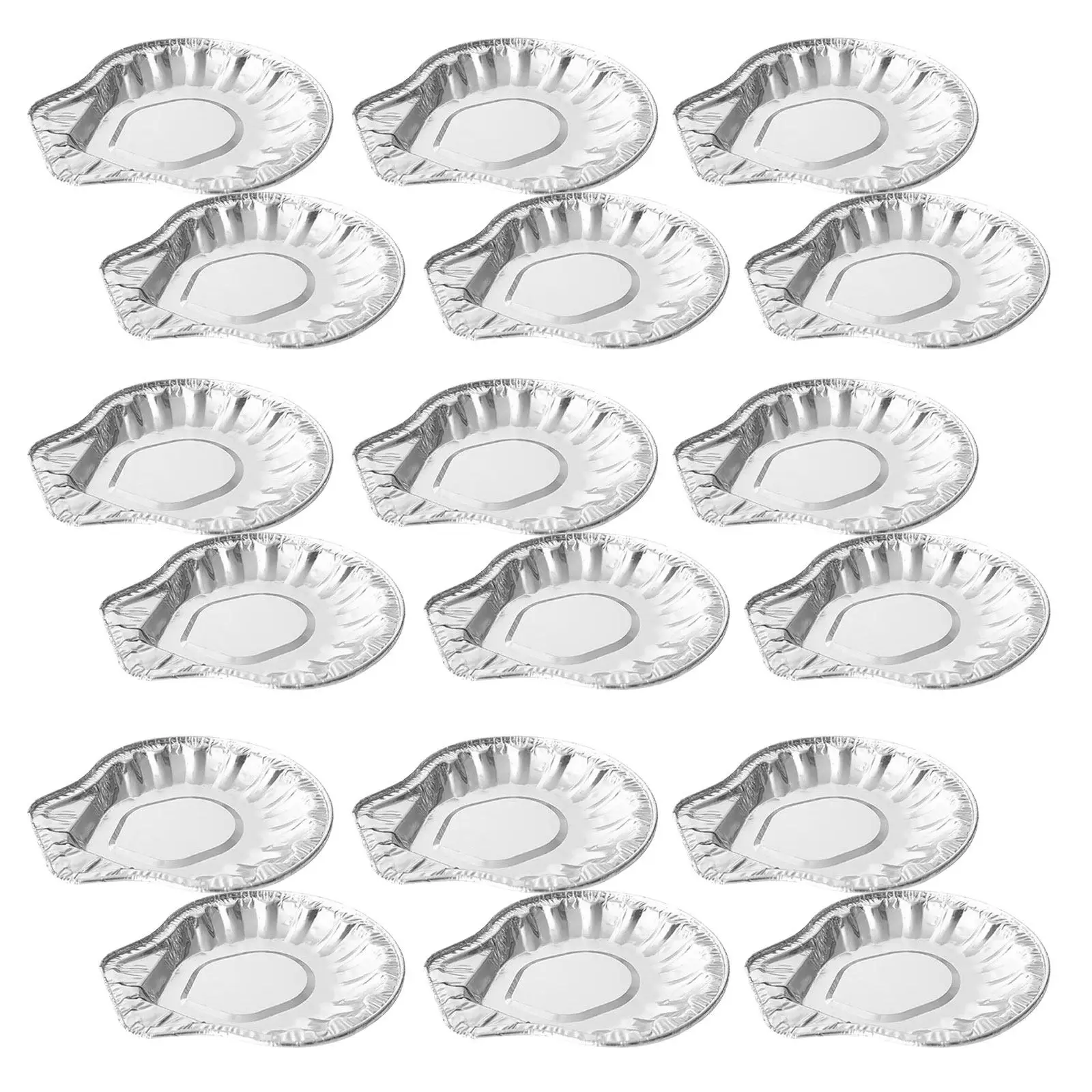 50Pcs Aluminum Clam Shell Pans Heavy Duty Disposable Seafood Serving Trays Oven Grill Baking Supplies Mini Aluminum Pans