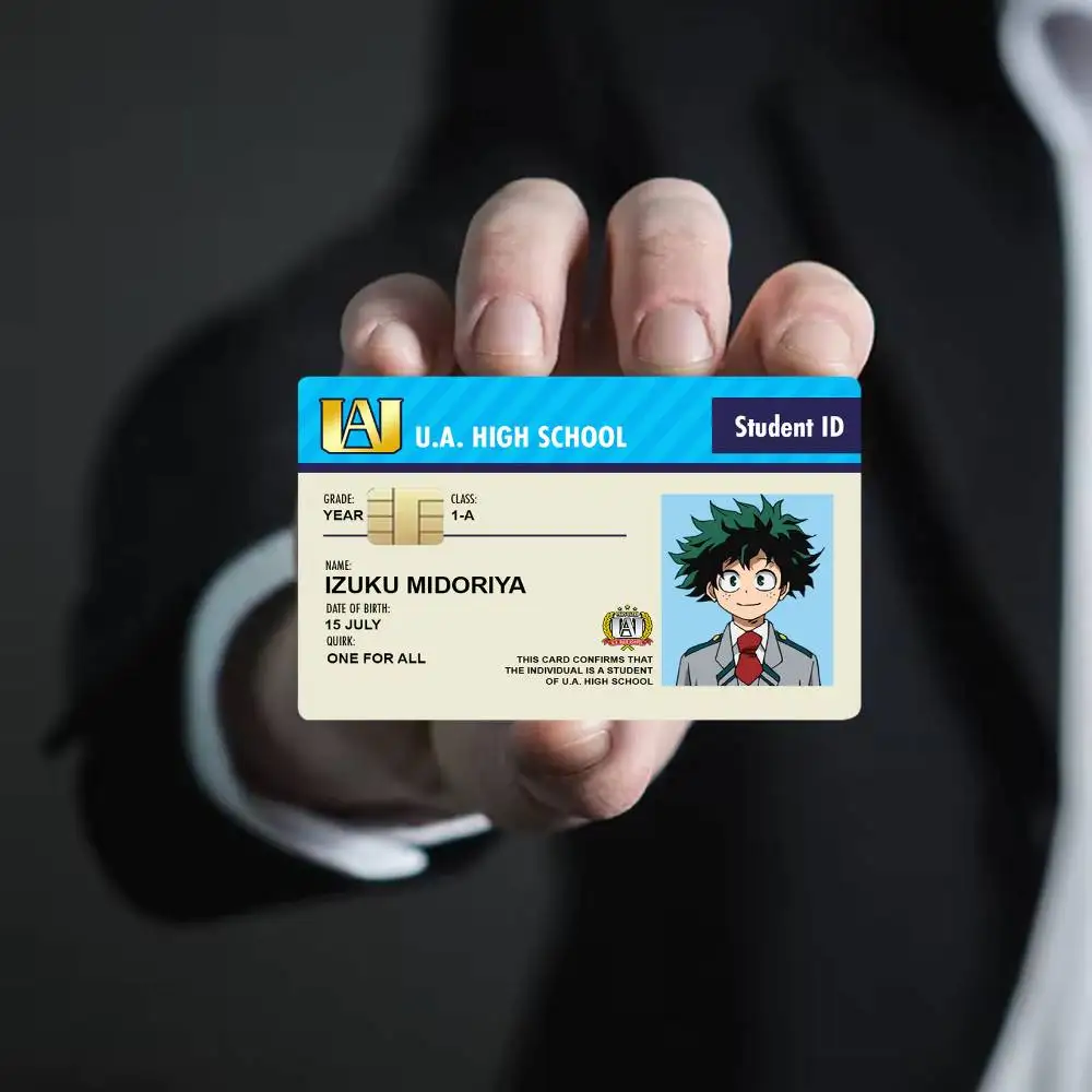 My H-Hero A-Academia Student ID 4pcs 1Set Film Skin for Debit Credit Bank Visa Card Decal