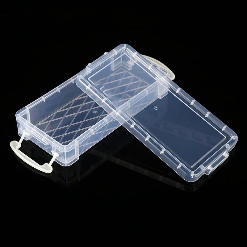 Imagem -05 - Plástico Transparente Lápis Case Grande Capacidade Simples Dupla Fivela Caixa 1pc