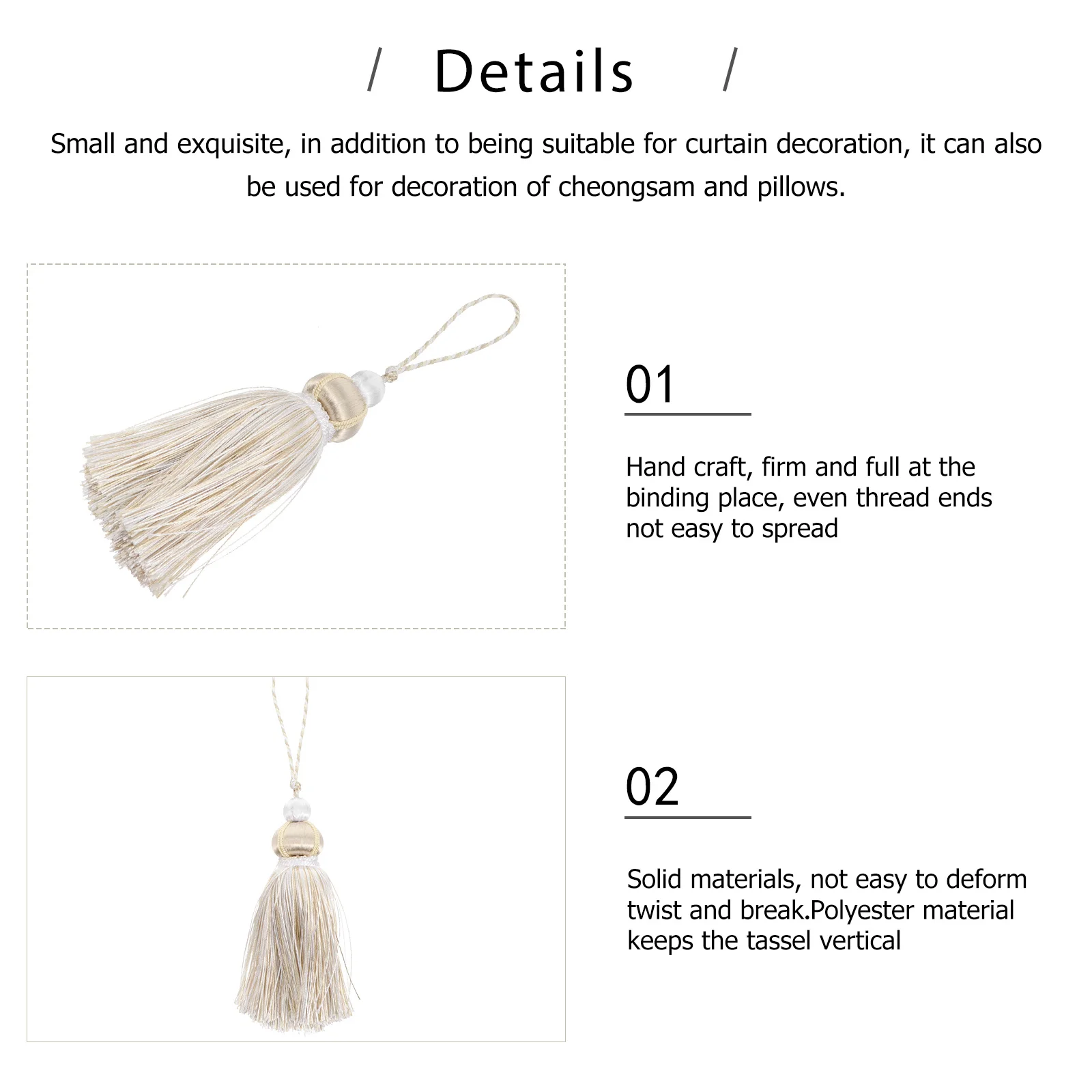 

2pcs Curtain Decoration Tassels Elegant Polyester Hanging Ball Decor For Cheongsam Pillow Drape Simple Tieback Rope Pendant