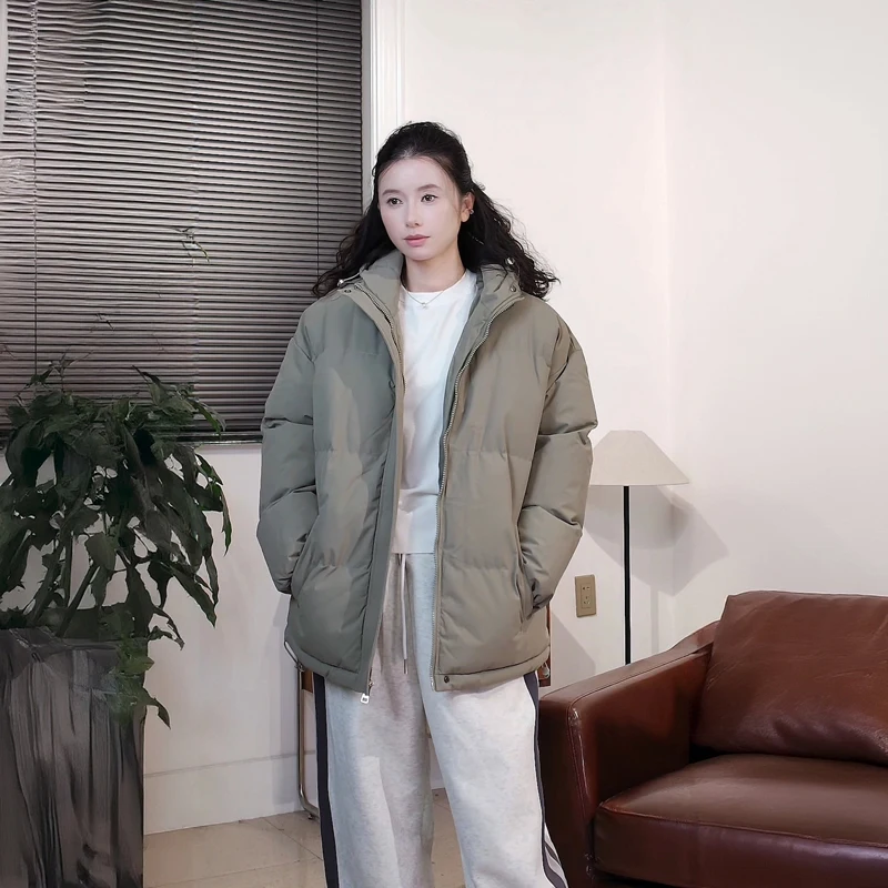 

Женская зимняя парка-пуховик свободного кроя с меховым воротником, на молнии, утепленная, осенняя, белая, черная, зеленая, темно-синяя, искусственный мех