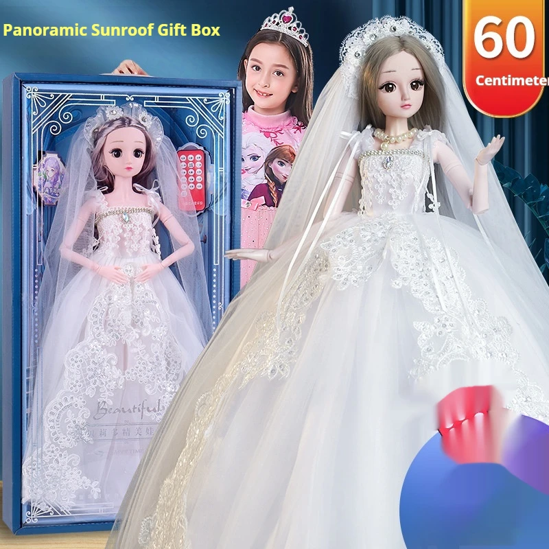 Grote 60 cm prinsessenpop, complete modeset met kam voor haarstyling, interactief rollenspel, speelgoedcadeau voor meisjes