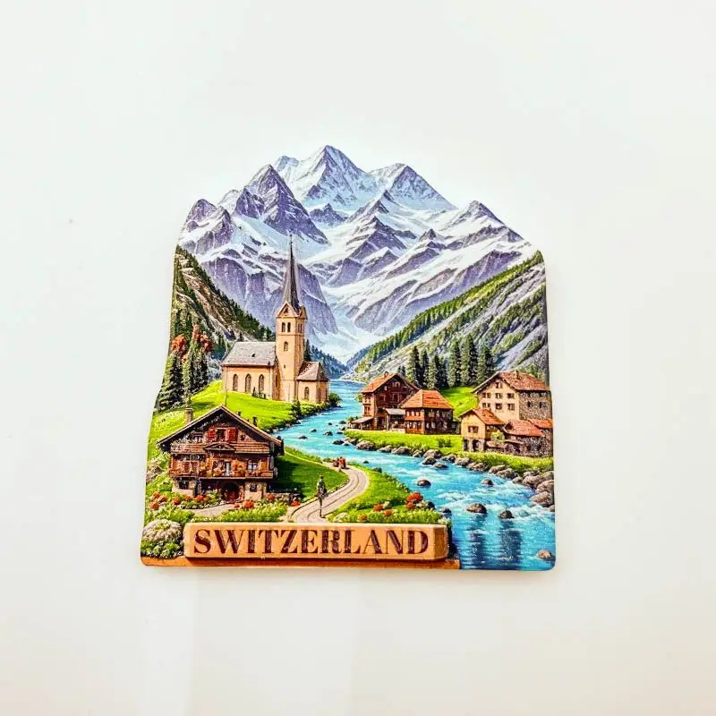 Swiss Refrigerator Magnets Travel Souvenirs High-Value Decorative Resin Magnets Unique Gifts Small Gifts