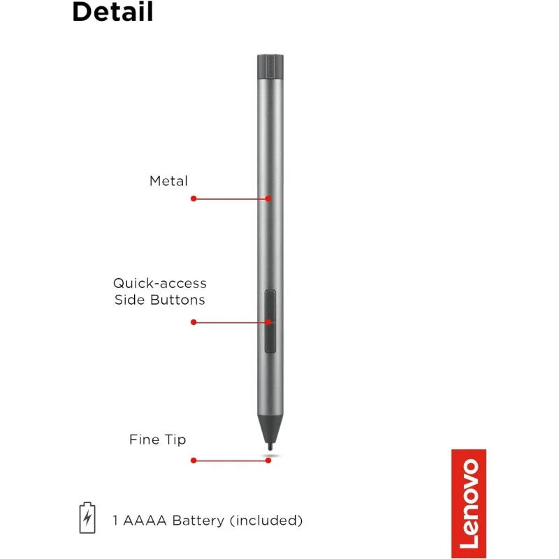 Imagem -06 - Caneta Digital para Desenho de Escrita de Laptop Lenovo Respposta Ultra-tátil 4096 Níveis de Pressão