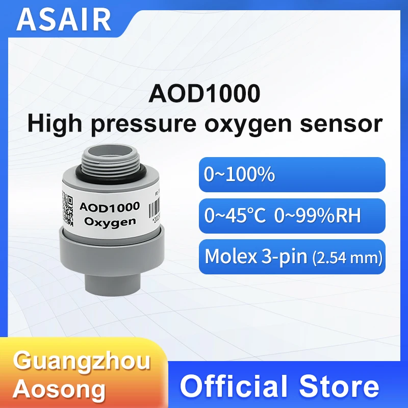 ASAIR high-pressure diving oxygen sensor, high-pressure oxygen chamber oxygen concentration sensor, oxygen battery AOD1000