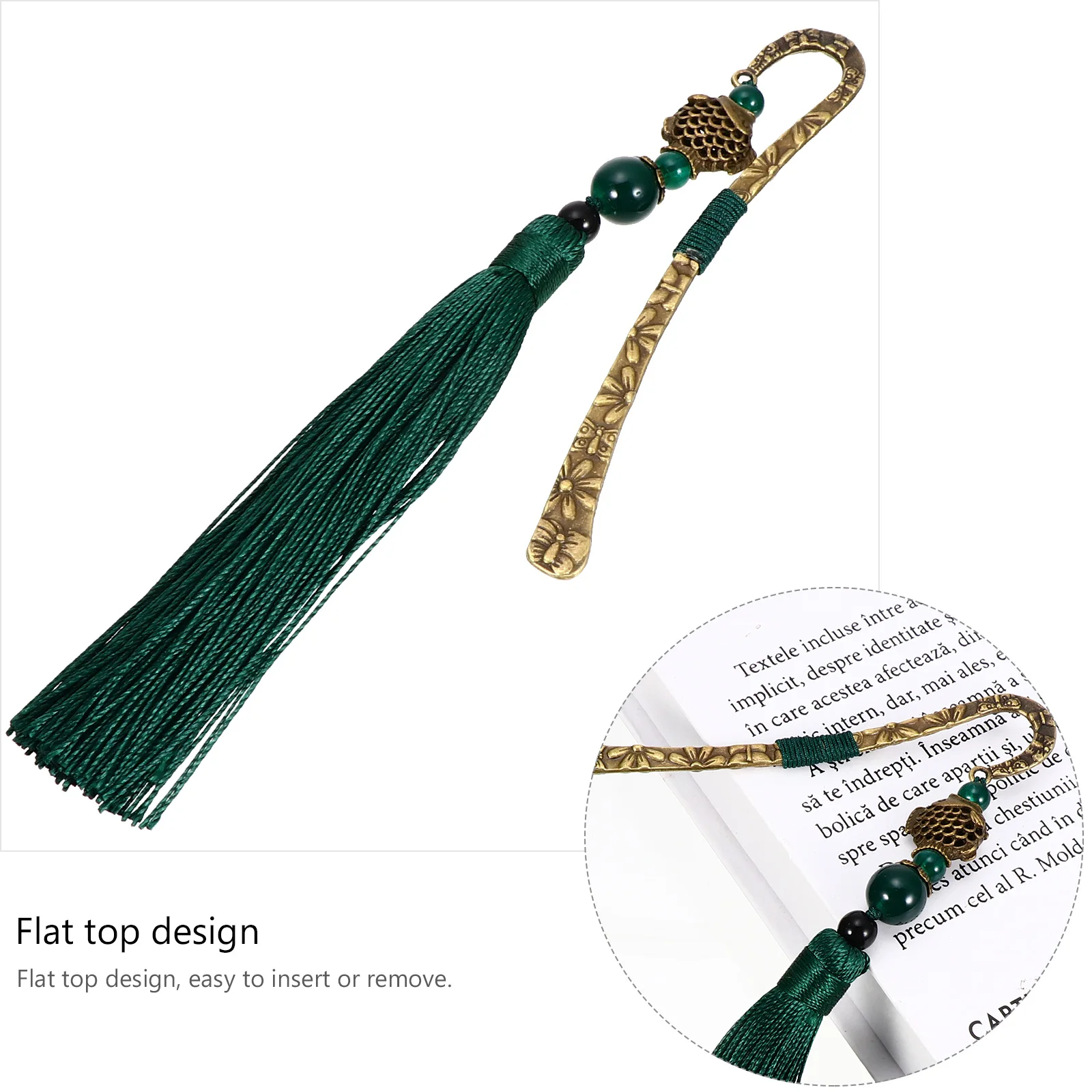 

1Pcs Chinese Style Vintage Bookmark Metal Bookmarker with Long Tassel Exquisite Practical for Reading Home Office Gift
