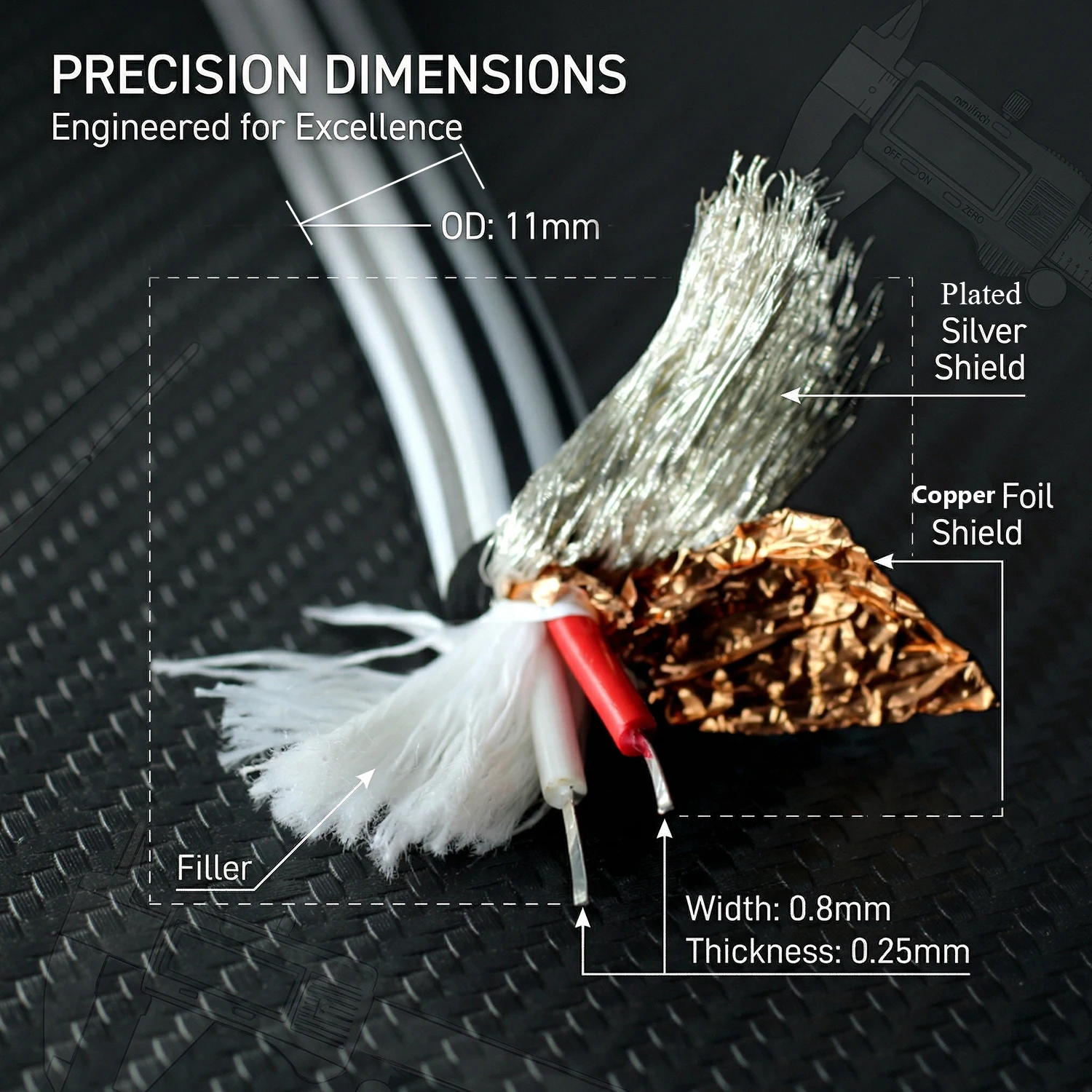 99.99% High Purity Pure Silver Signal Cable Flat 2 Core Encrypted Copper Shielding Layer YIVO XSSH HIFI Audiophile Audio Cable