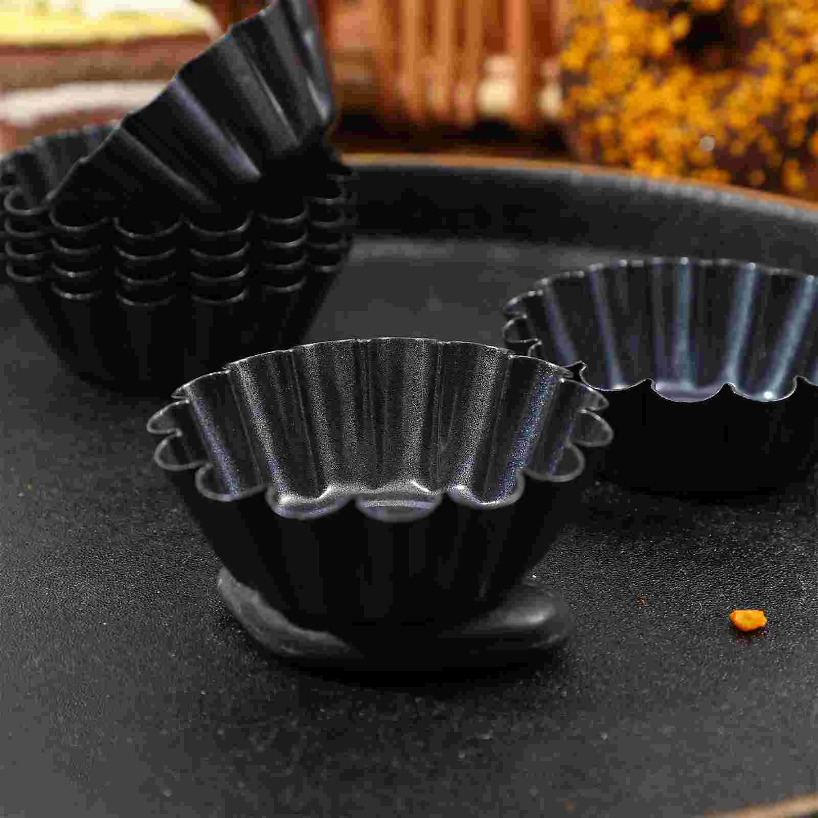 Mini 6 pcs Mold Non stick Carbon Steel Baking Pan for Fruit Tart Mini Cupcake Oven Safe 446F Durability