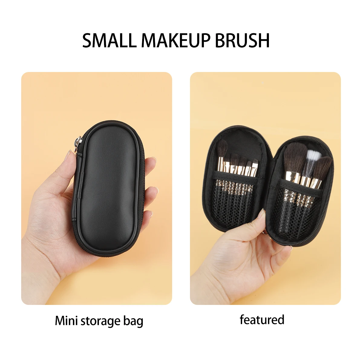 9pcs Portable Travel Makeup Brushes Set MiniCosmetic Brush Powder Foundation Blush Eyebrow Eyeshadow Blending Brush Kit