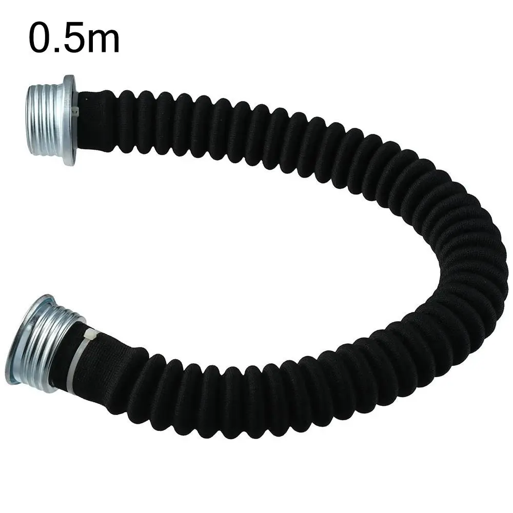 0.5m/1m Gas Mask Connection Pipe Black Accessories Respirator Airway Tube Bendable Filtering Canister Rubber Hose Universal