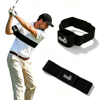 1 Pc Golf Swing Training Aids Swing Arm Strap Double Ring Golf Swing Trainer Beginners Posture Corrector Golf Swing Strap