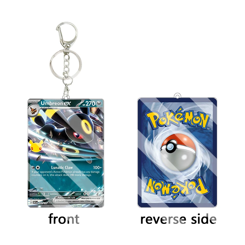 English 30th Acrylic Keychain TCG Mewtwo Ex Zekrom Cartoon Charizard Lycanroc Collection Game Cosplay Props Bag Pendant Gift view 6