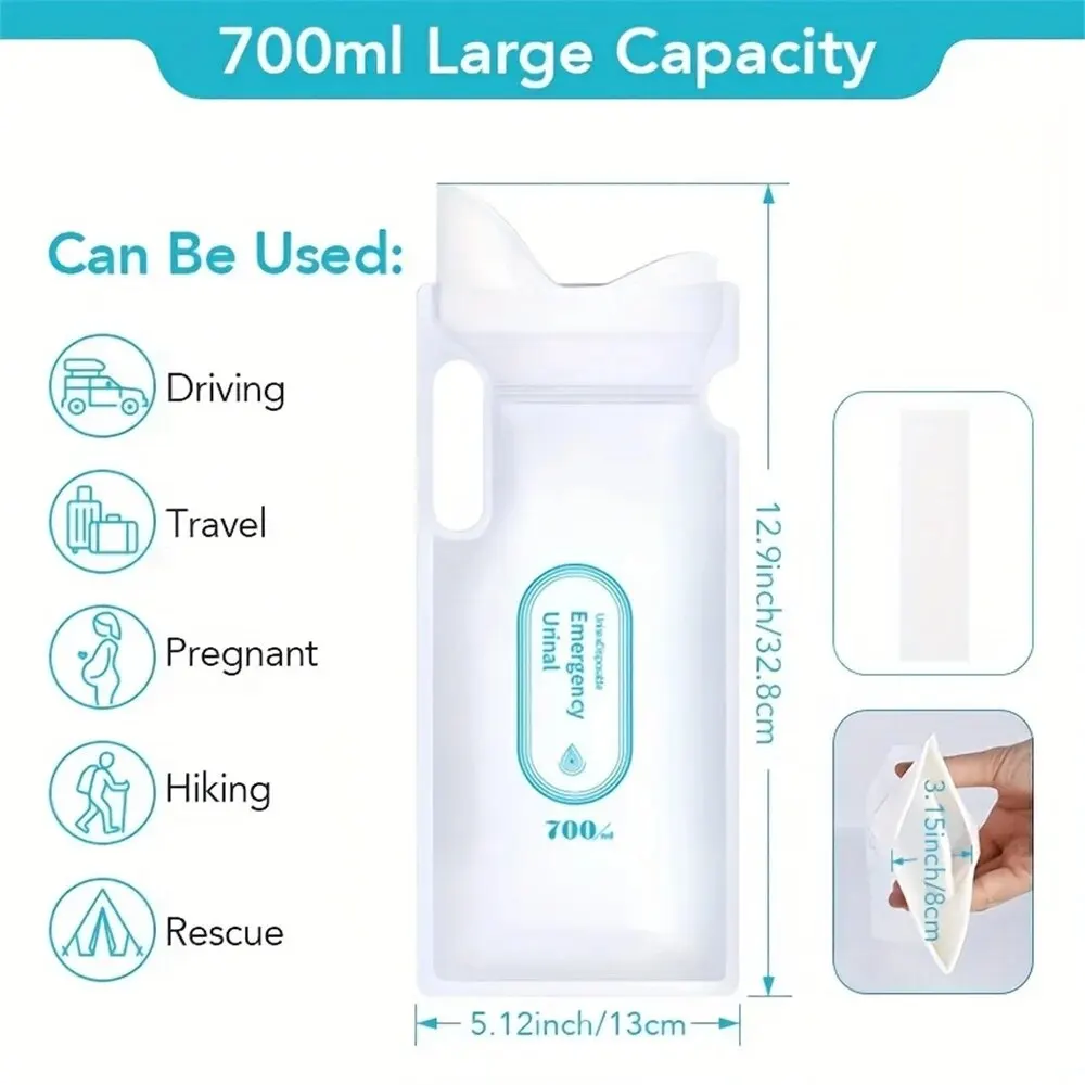 4PCS/ Set Emergency Urine Bag Portable Car Toilet Girl Child Disposable Urine Bag Urinal Car Urine Bag Emergency Supplies