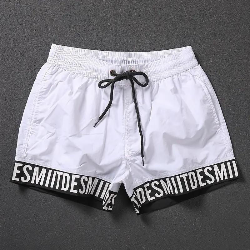 Pink letter swimming trunks high-quality beach shorts men's loose two-point sweatpants quick-drying can be launched into  water
